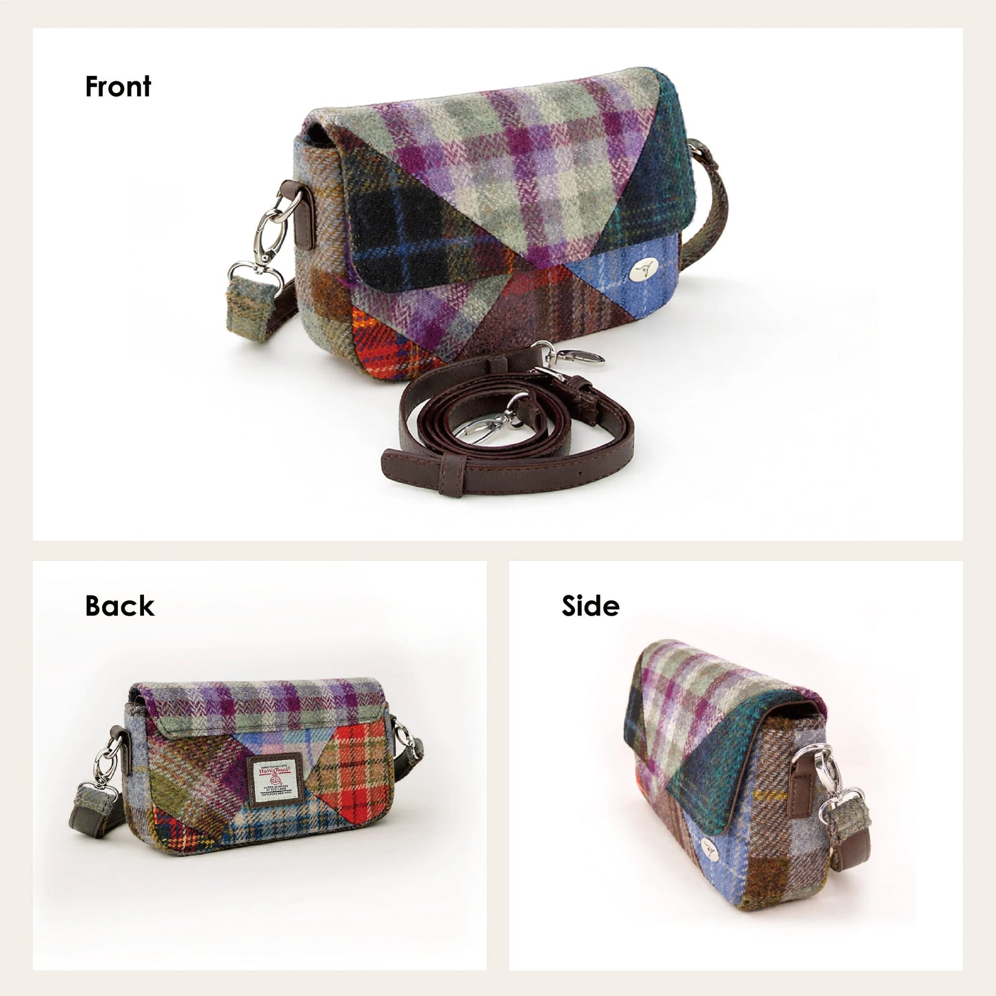 Glen Appin Harris Tweed Clunie Patch Bag Handwoven Wool