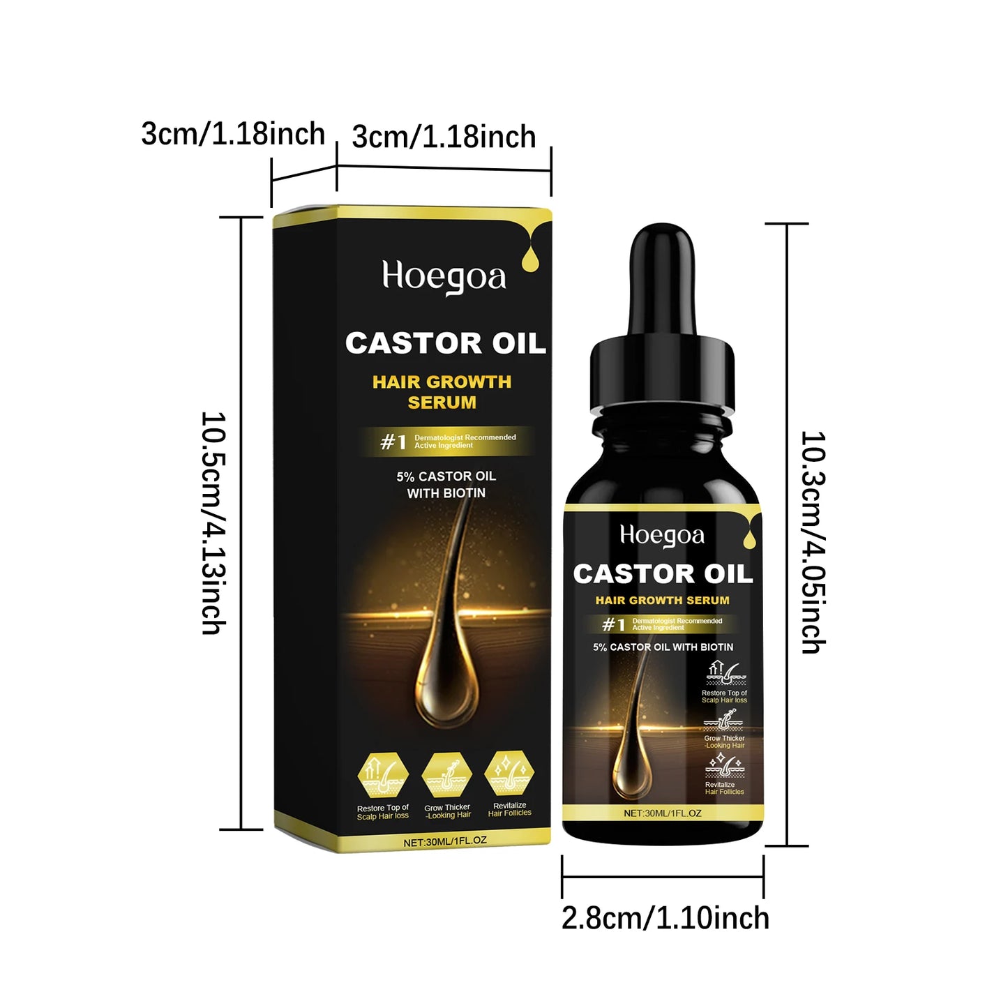 HOEGOA Castor Oil For Hair Thickening Nourishing Scalp Care