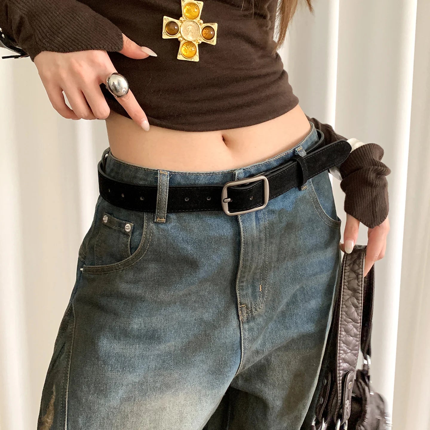 Retro Velvet Belt For Women With Elegant High End Feel