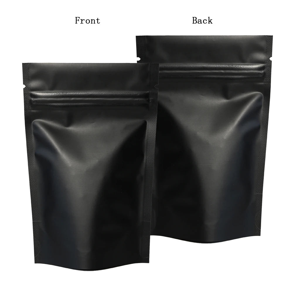 VoluPack Matte Black Stand Up Mylar Bags 100pcs Smell Proof