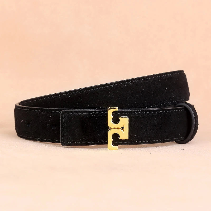 Zuankuo Women's Genuine Leather Suede Fashion Belt With Creative Design