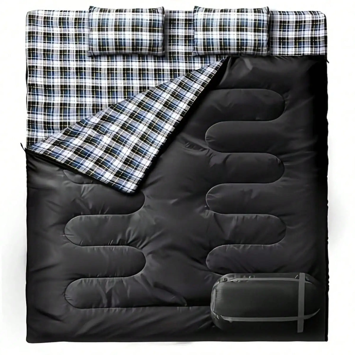 Two Person Camping Sleeping Bag With Pillows For Cold Weather