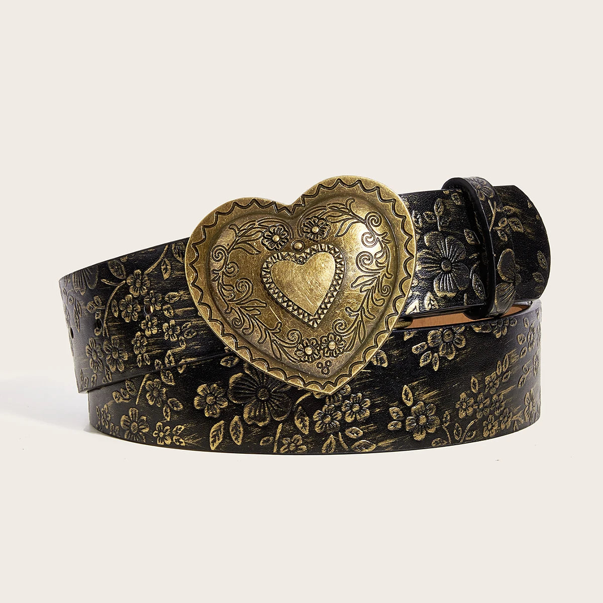 A Love Buckle PU Leather Belt For Women, Casual Fashion