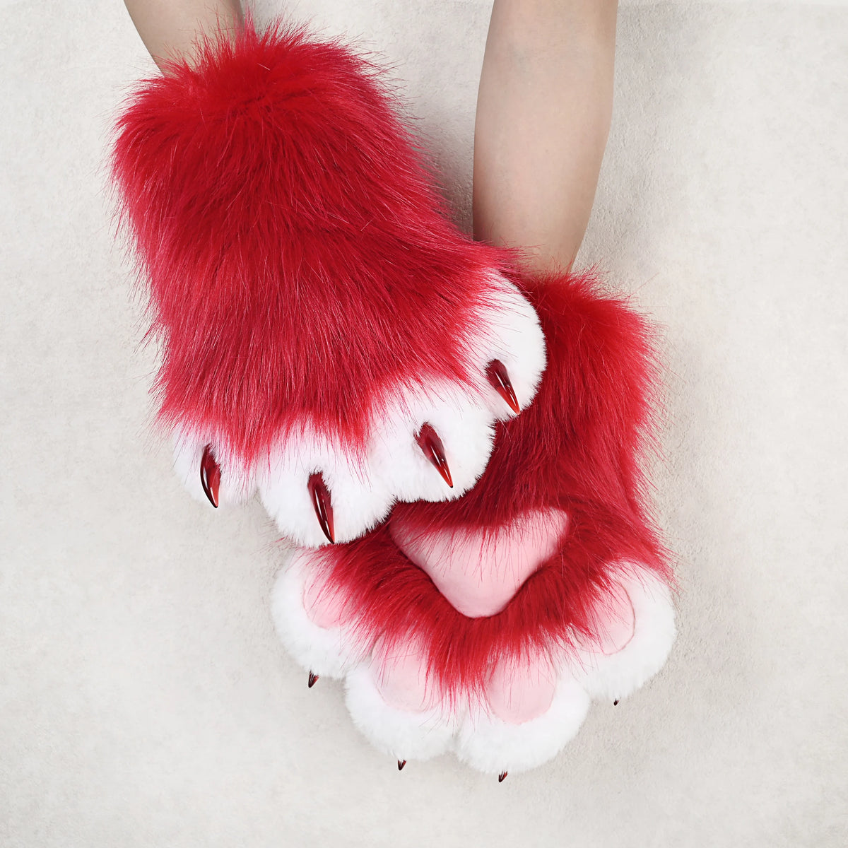 Faux Fur Animal Claw Gloves For Cosplay Costume Party