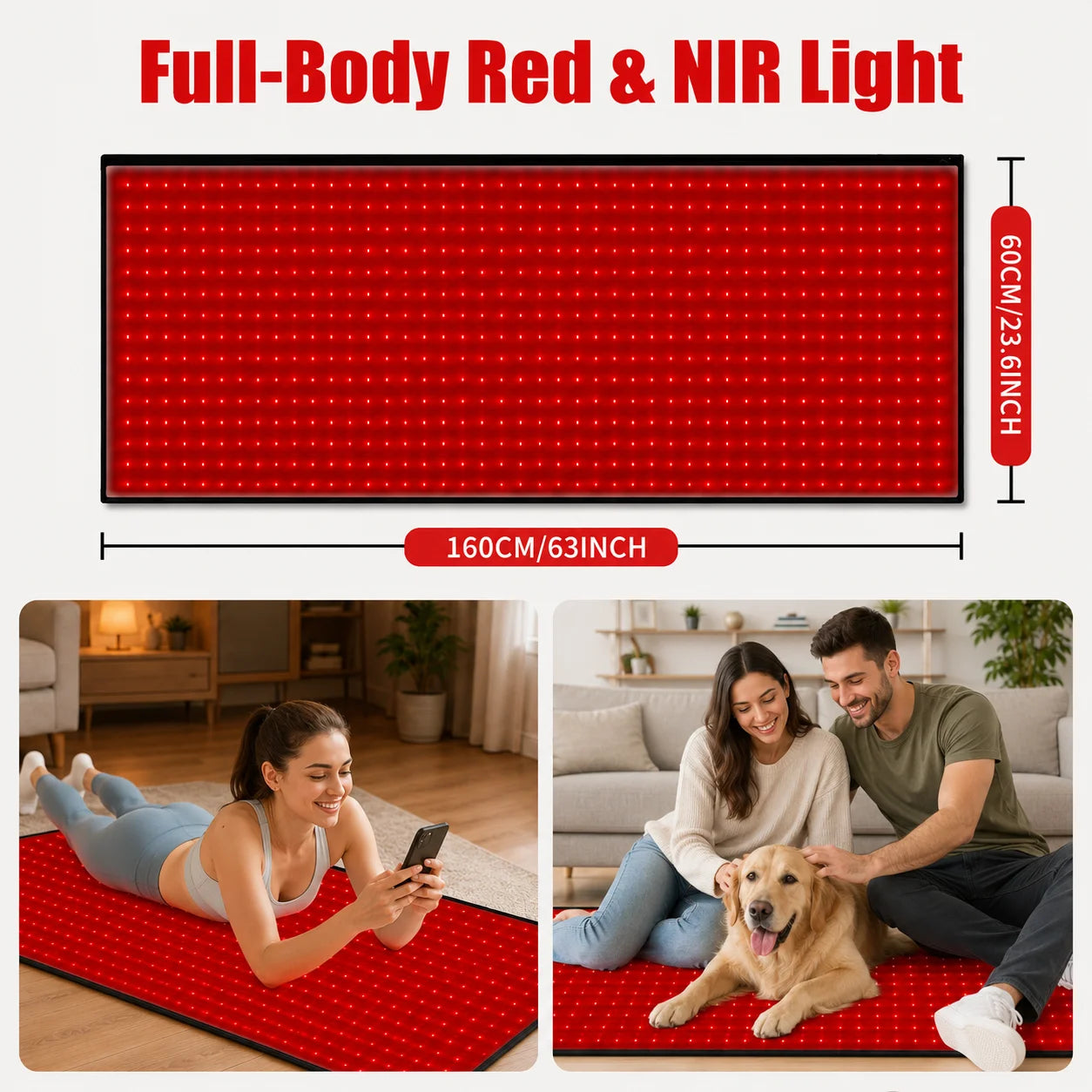 Red Light Therapy Mat 660nm And 850nm With Adjustable Intensity