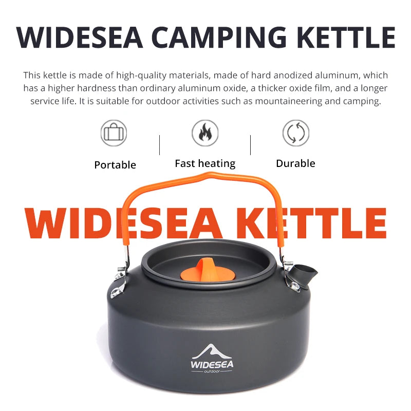 Widesea Outdoor Camping Cookware Set With Pots Kettle And Cups