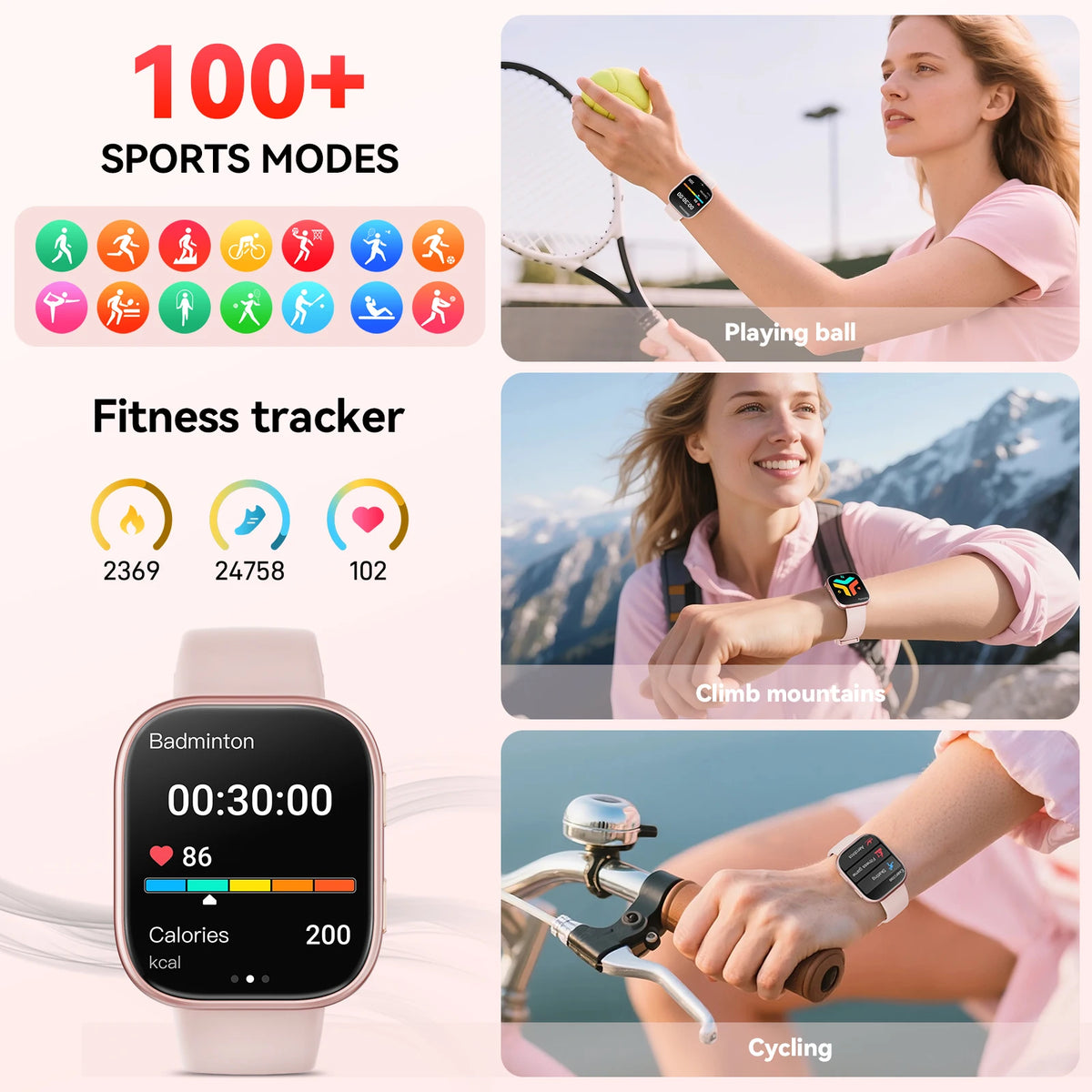 Smartwatch With Bluetooth Calling Fitness Tracking Heart Rate Monitor