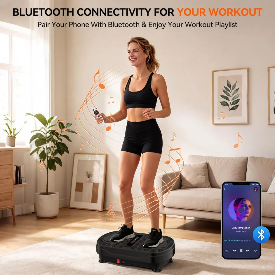 Vibration Plate Exercise Machine With Remote Control And Resistance Bands