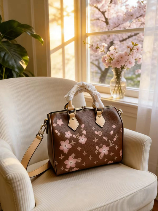 Canvas Floral Shoulder Bag For Women With Sweet Pattern
