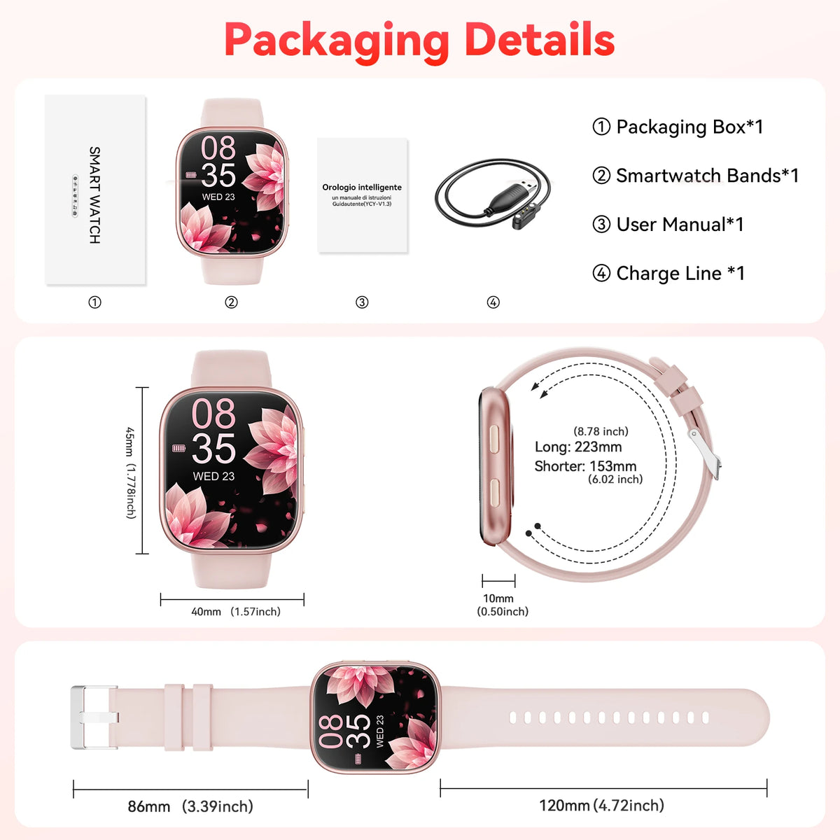 Smartwatch With Bluetooth Calling Fitness Tracking Heart Rate Monitor