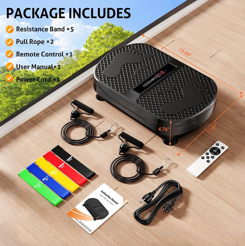 Vibration Plate Exercise Machine With Remote Control And Resistance Bands