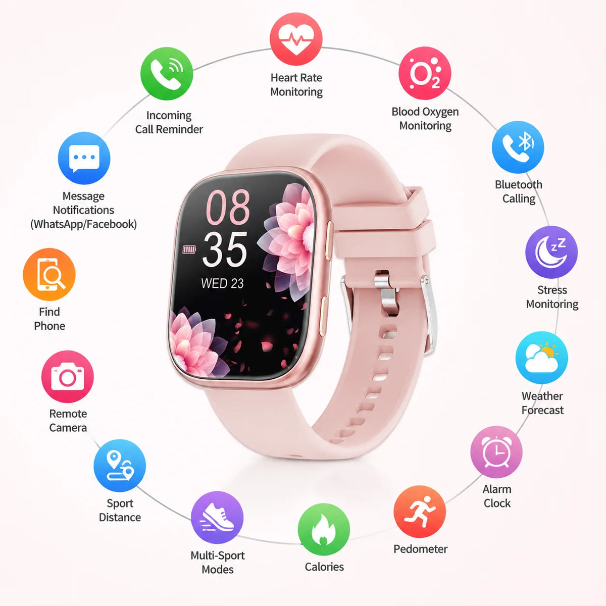 Smartwatch With Bluetooth Calling Fitness Tracking Heart Rate Monitor