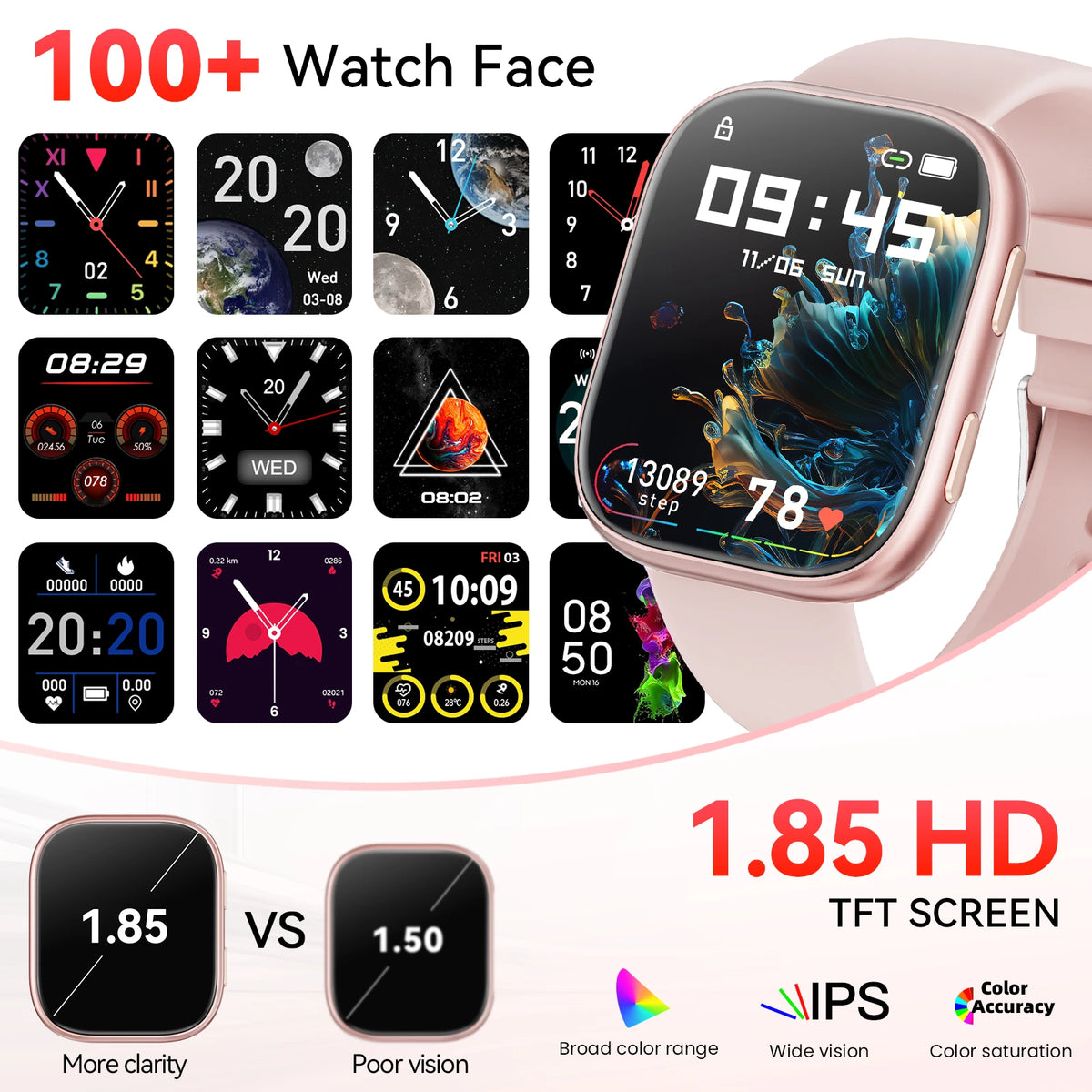 Smartwatch With Bluetooth Calling Fitness Tracking Heart Rate Monitor