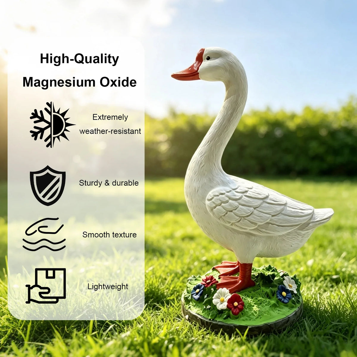 Kesoto DIY Paintable Garden Goose Statue For Outdoor Yard Decor