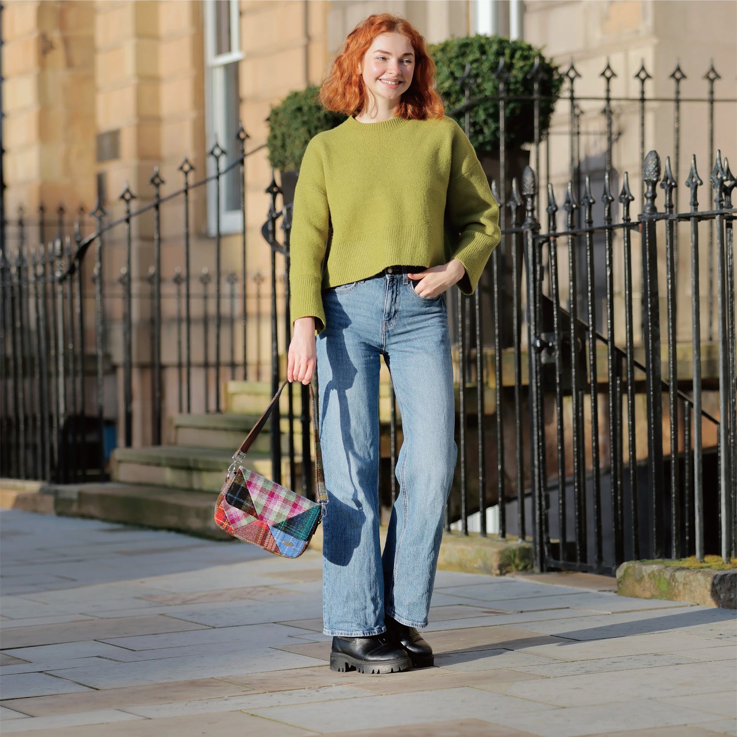 Glen Appin Harris Tweed Clunie Patch Bag Handwoven Wool