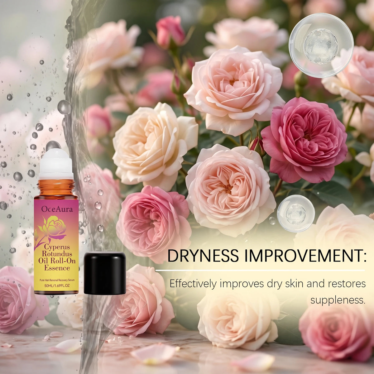 OceAura Rose Fragrance Oil Roller For Nourishing Skin And Massage