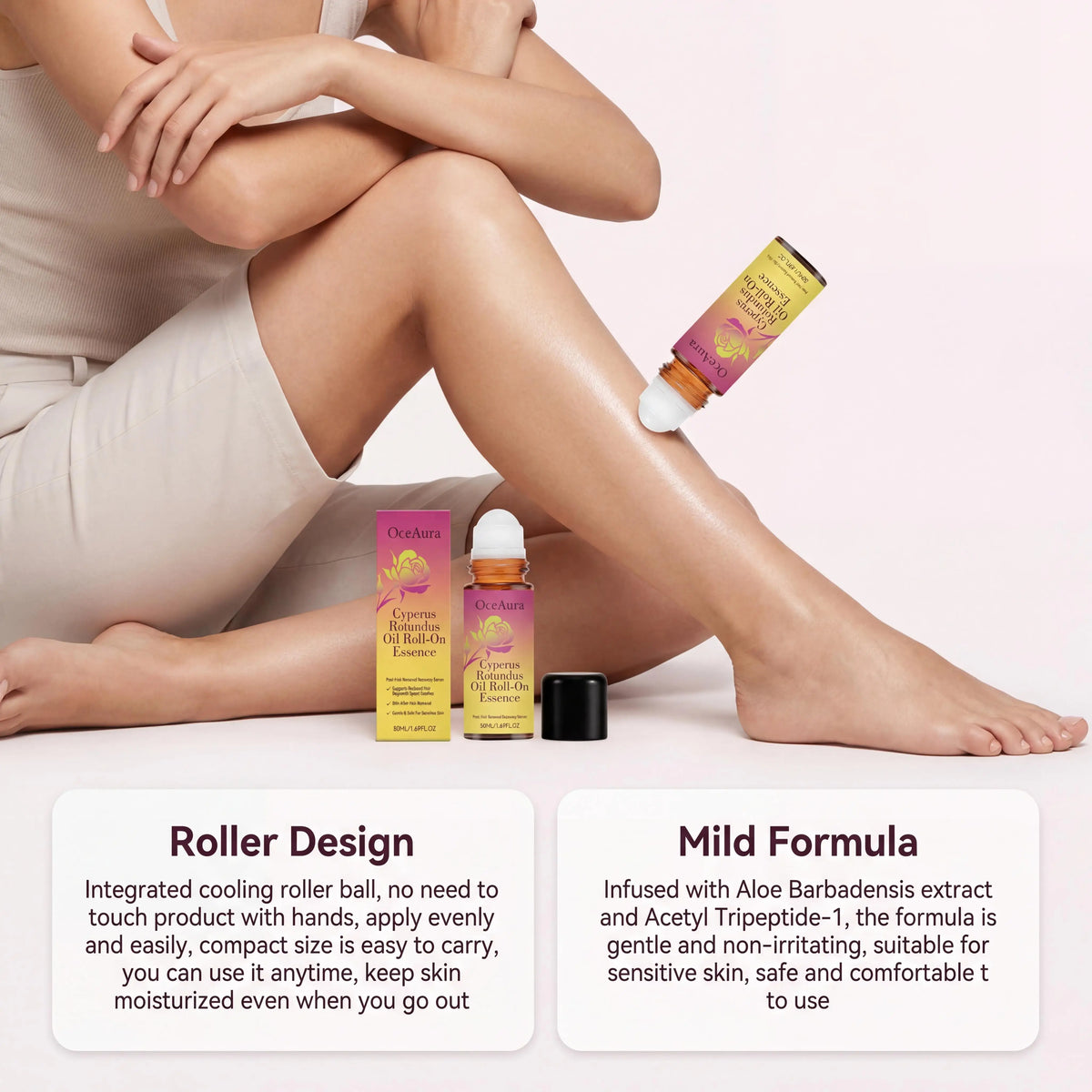 OceAura Rose Fragrance Oil Roller For Nourishing Skin And Massage