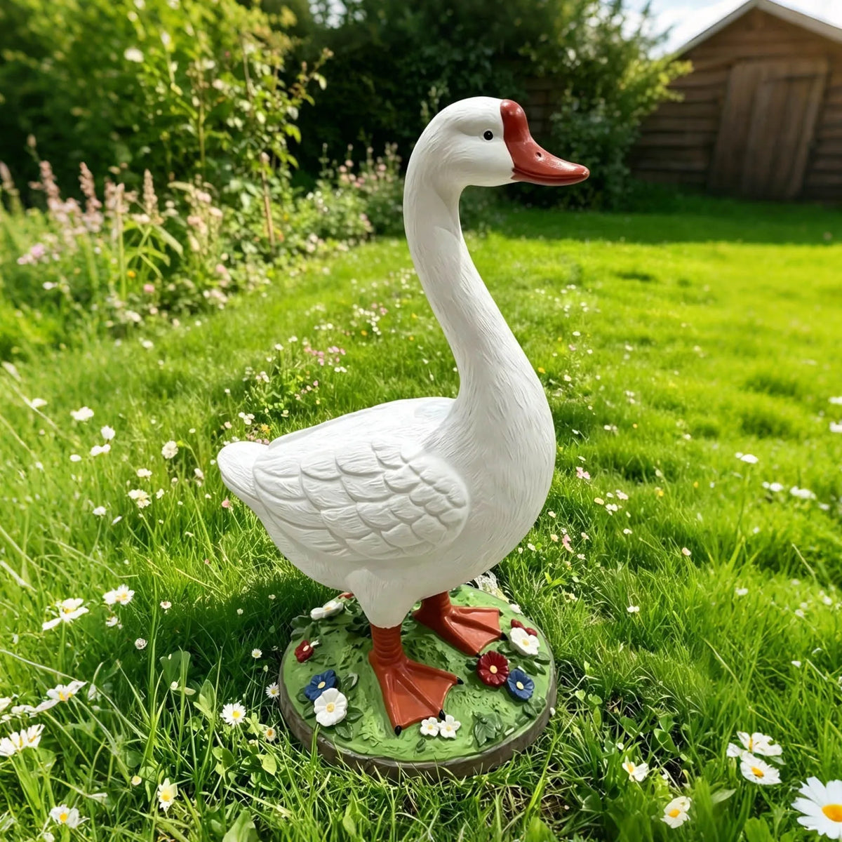 Kesoto DIY Paintable Garden Goose Statue For Outdoor Yard Decor
