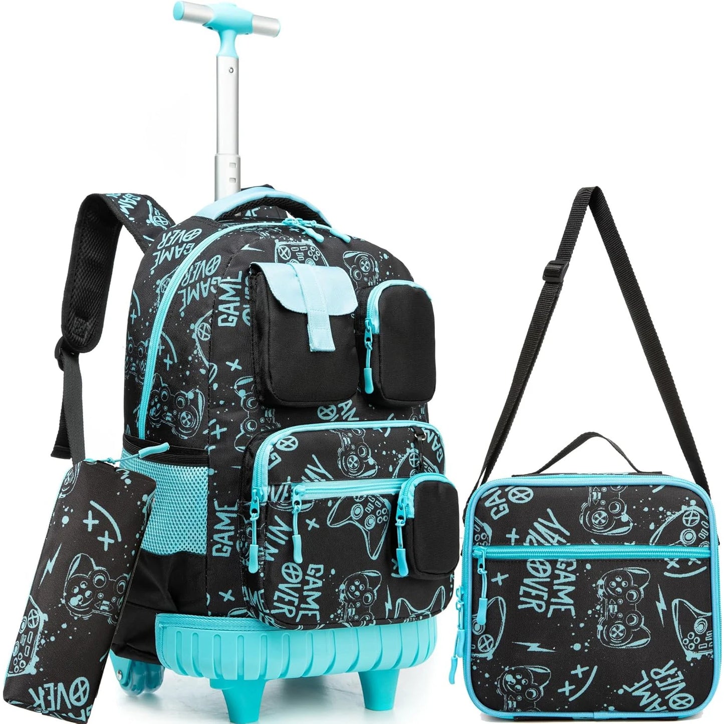 MYHSBYO Rolling Backpack For School Girls With Wheels