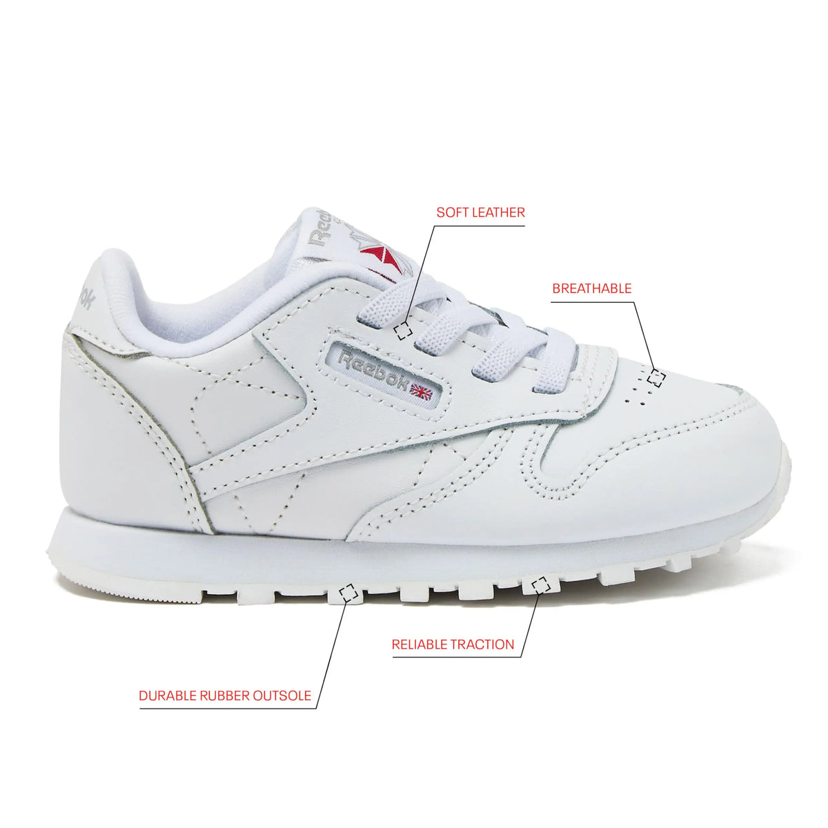 Reebok Classic Leather Unisex Children Walking Shoes