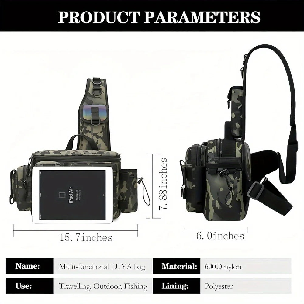 Fishing Tackle Backpack Waist Bag For Camping Hiking And More