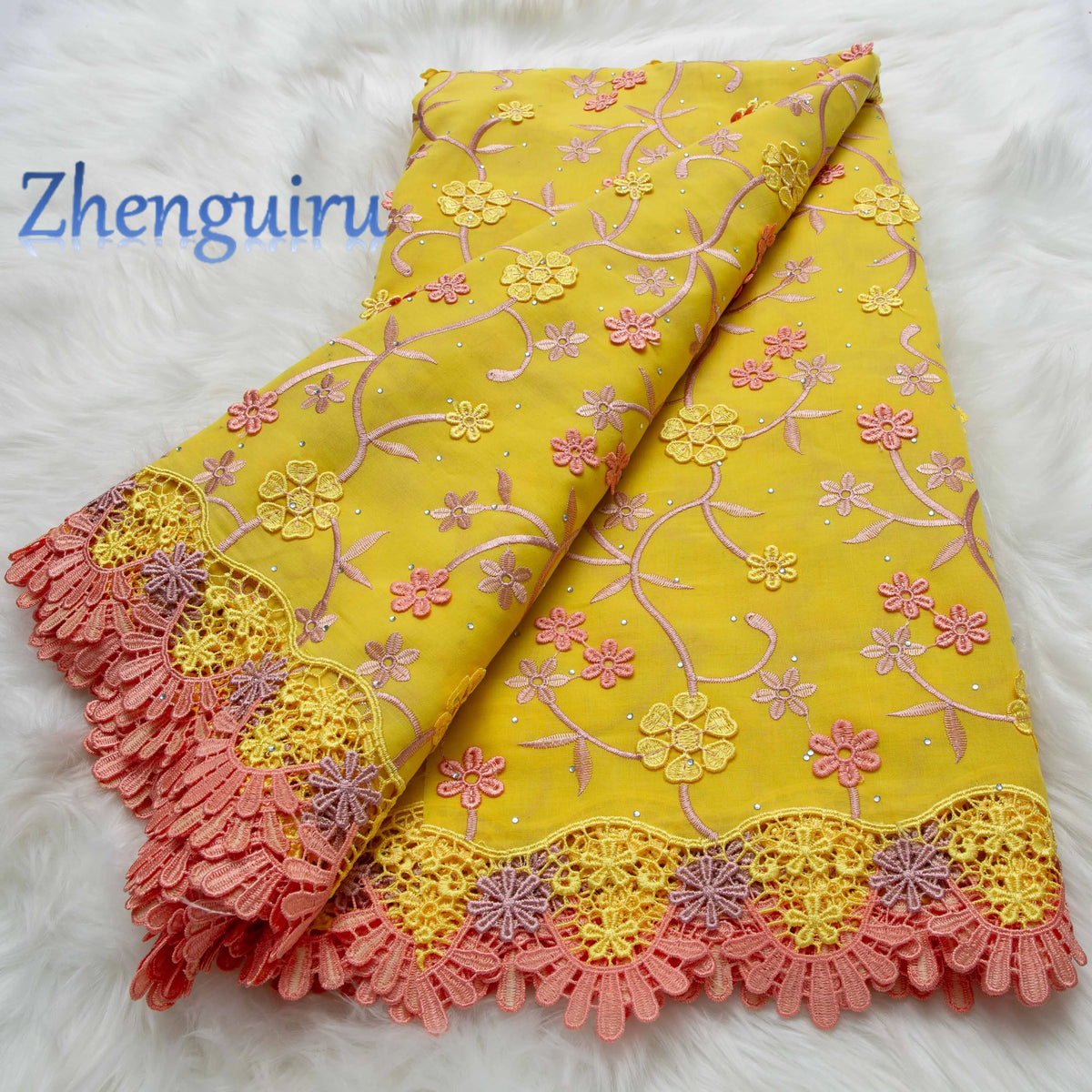 Premium African Swiss Voile Embroidery Lace Fabric For Wedding Dresses