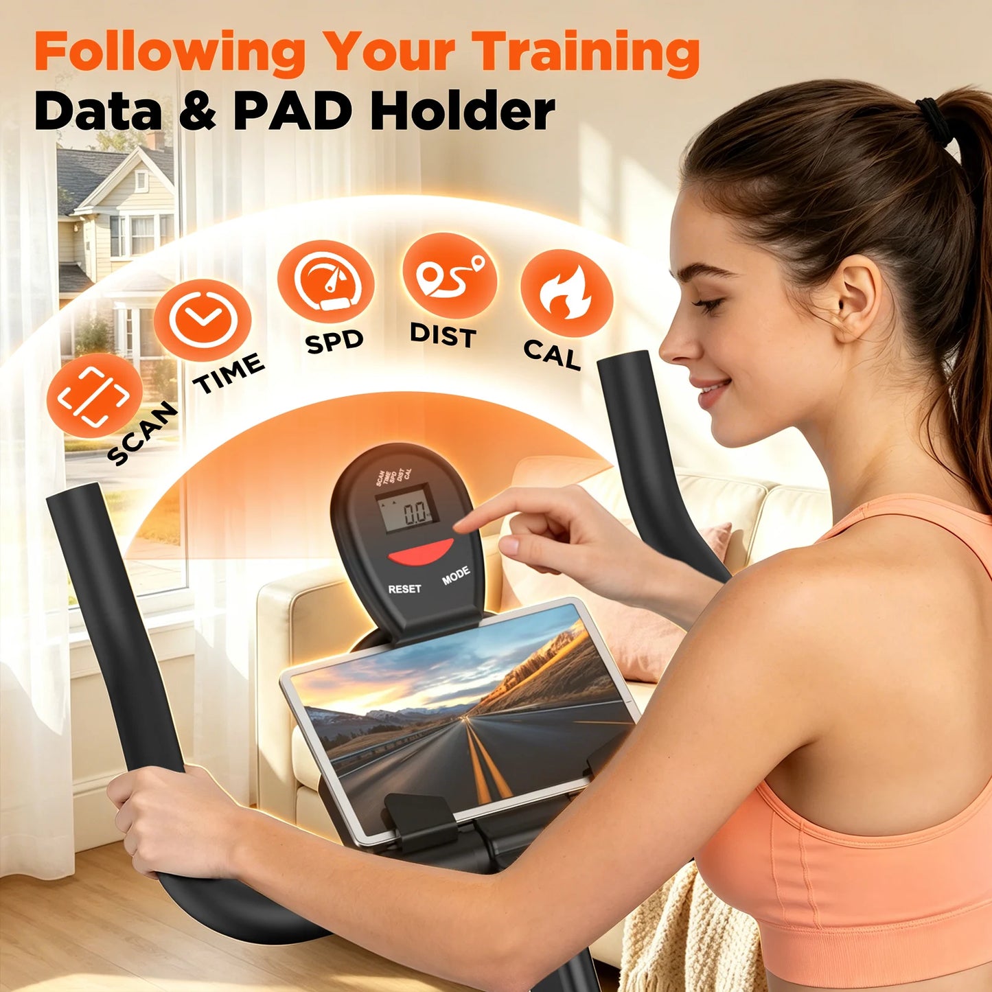 Indoor Cycling Bike Silent Belt Drive With Adjustable Resistance LCD Monitor