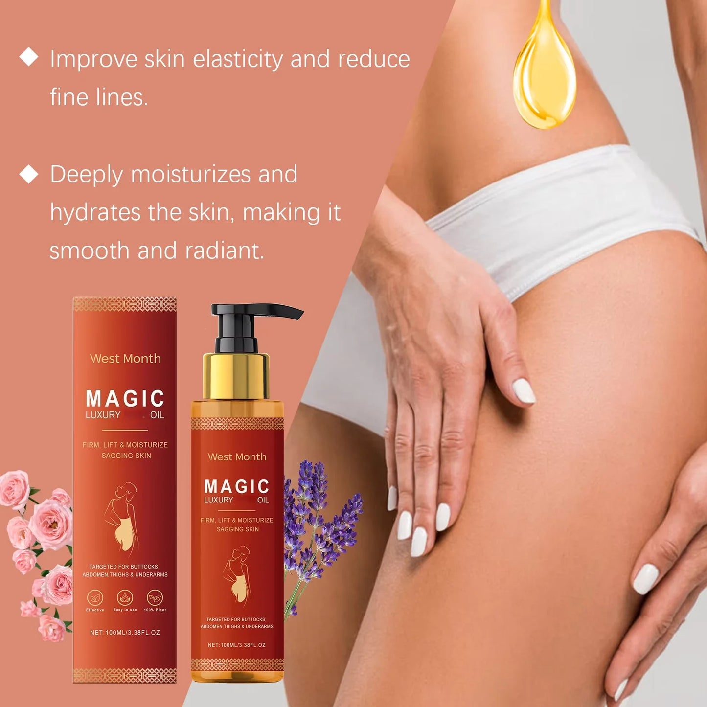 West Month Firming Body Oil for Glowing, Hydrated Skin
