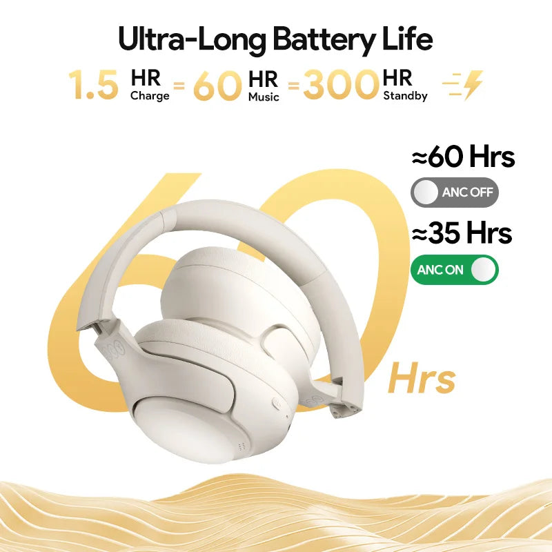 QCY H3 Wireless Headphones With Active Noise Cancellation Bluetooth 5.4