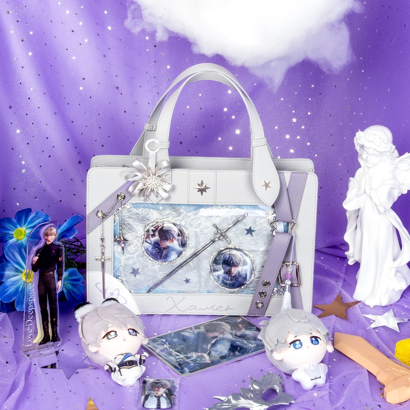 Kabaqoo Y2K Star Ita Bag Transparent Crossbody Purse