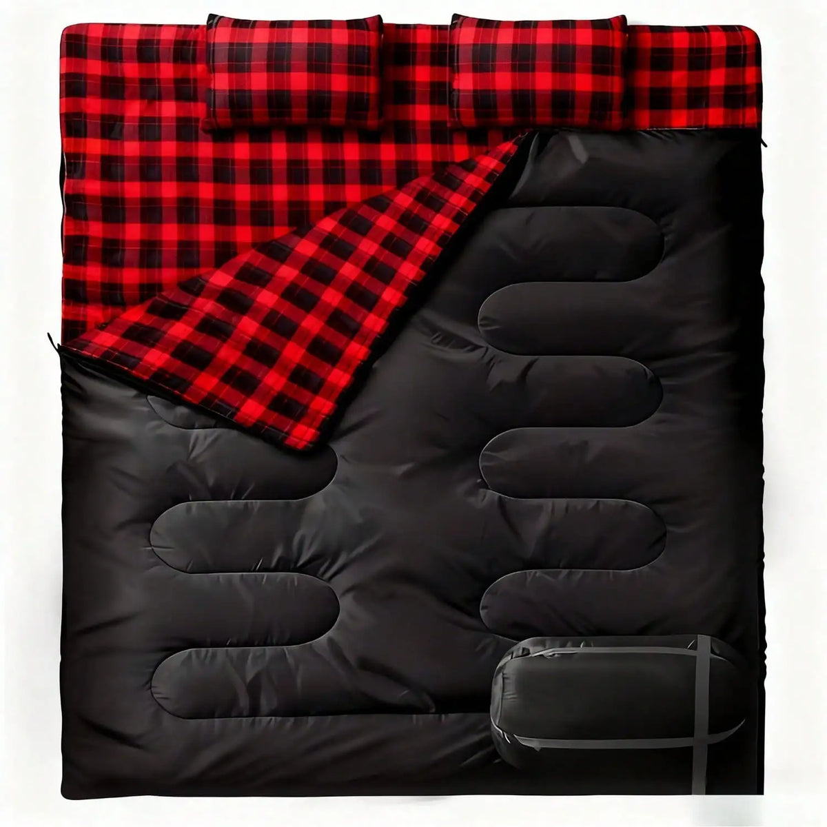 Two Person Camping Sleeping Bag With Pillows For Cold Weather