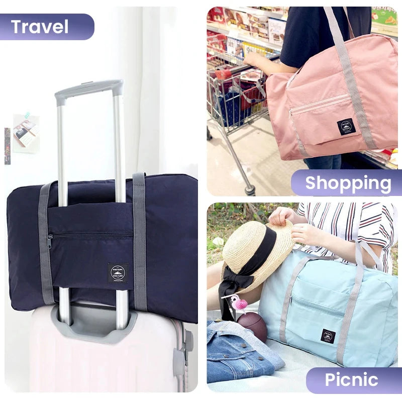 Foldable Travel Duffel Bag Carry On For Women Large Capacity