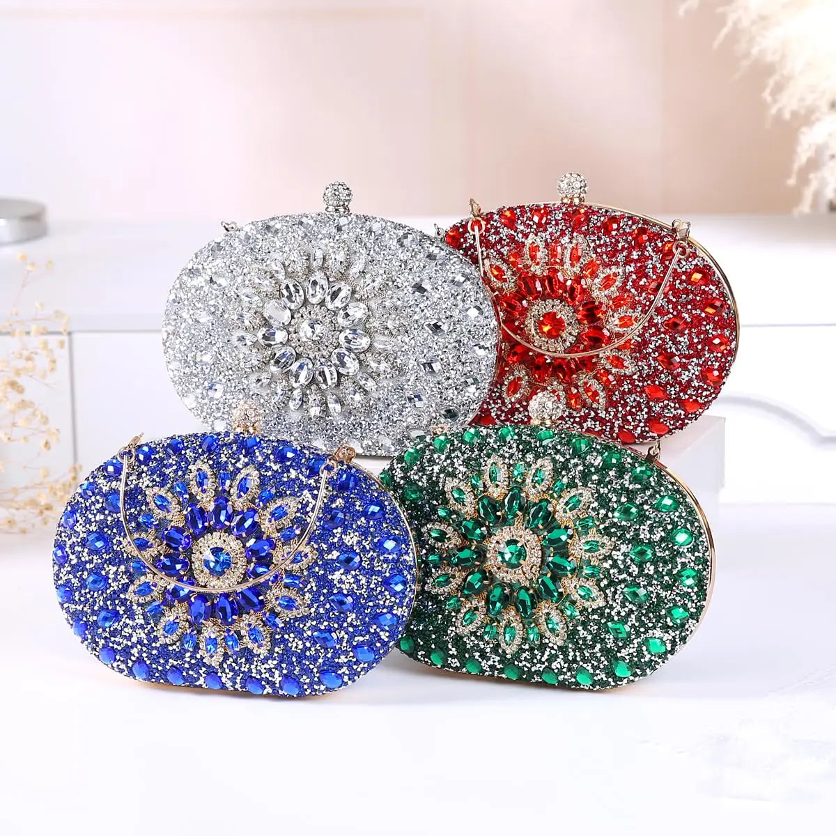 Women's Sparkling Rhinestone Clutch Purse Luxury Evening Handbag
