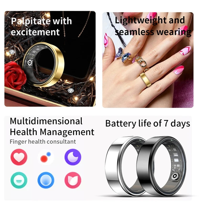Smart Ring Health Tracker With Heart Rate And Blood Pressure