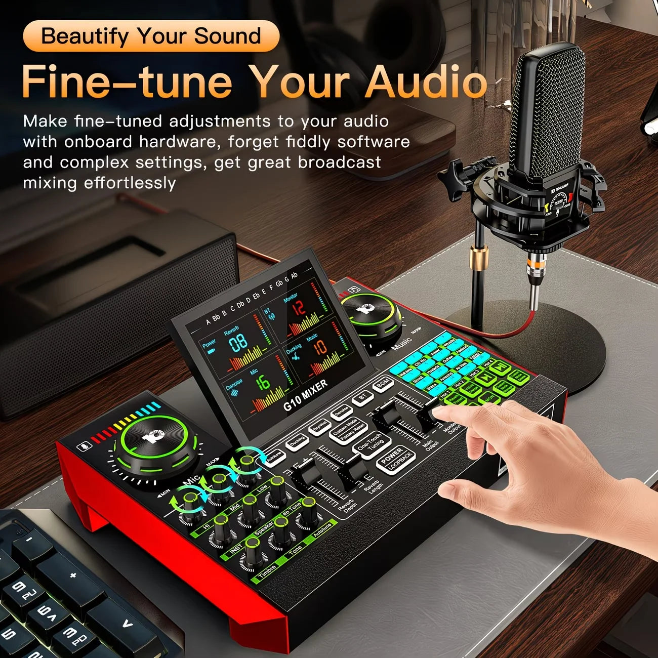 Tenlamp Audio Interface Mixer Bundle for Recording and Streaming