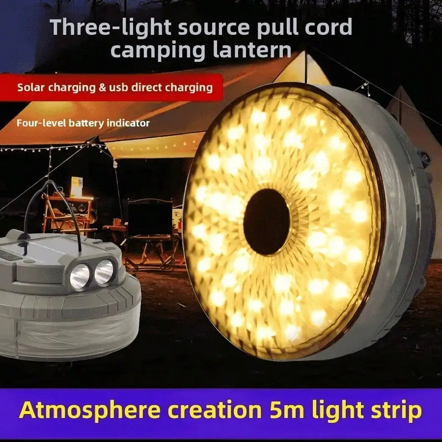 3 in 1 Solar Camping Lantern Spotlight and Fairy Lights