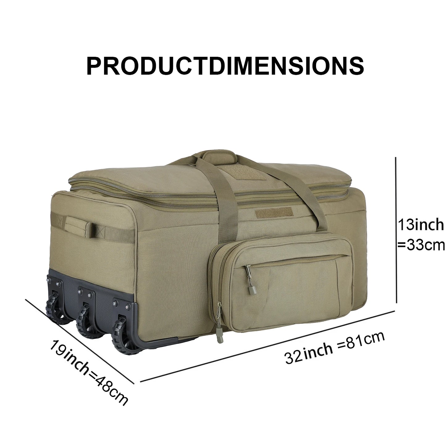 LQARMY 124L Outdoor Travel Bag Waterproof Nylon Trolley Case