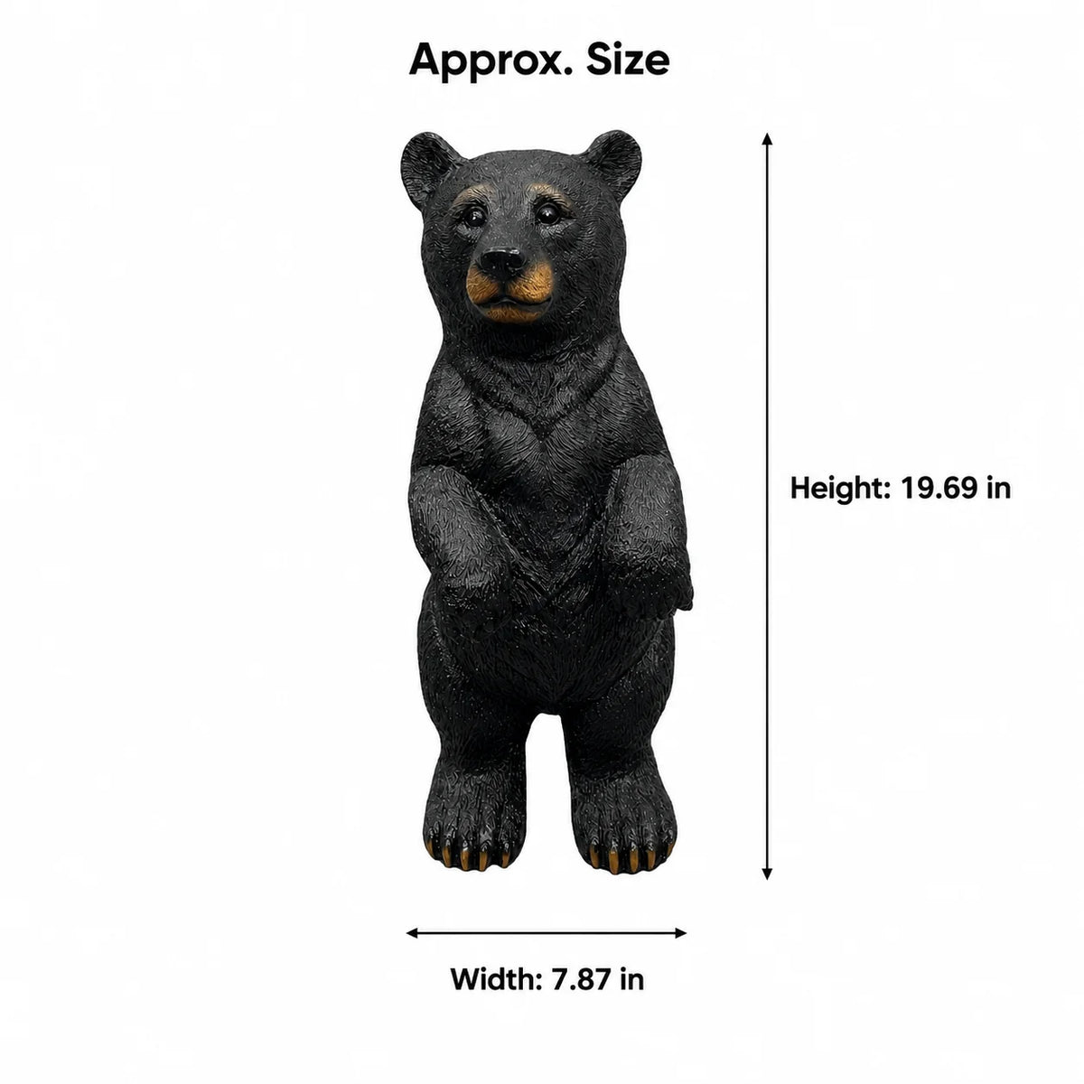 Realistic Standing Bear Statue Resin Outdoor Garden Decor