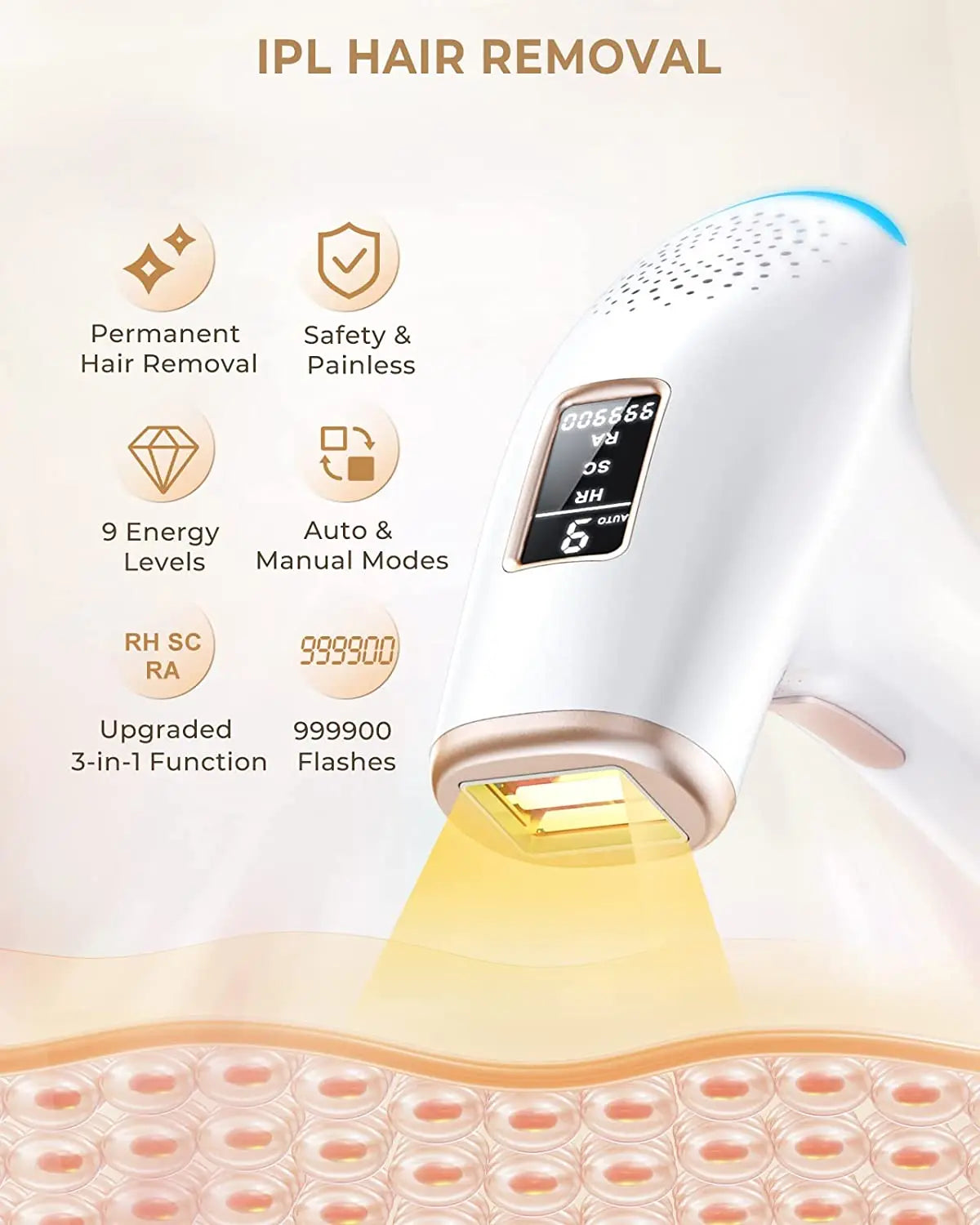 LYSMOSKI IPL Hair Removal 3in1 Epilator Device For Whole Body