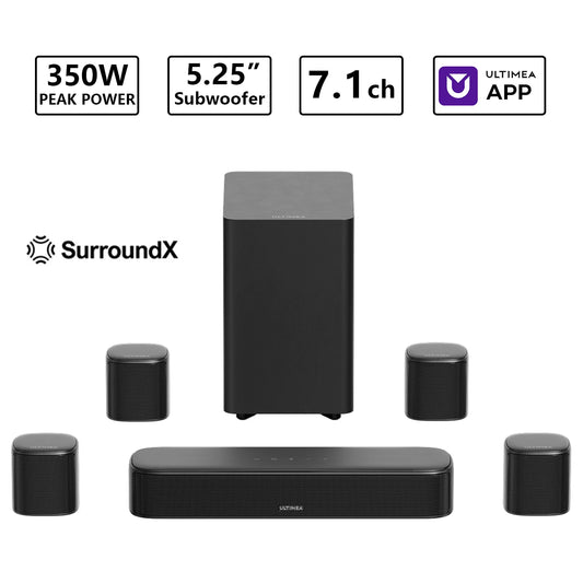 ULTIMEA 350W 7.1 Channel Surround Soundbar with Subwoofer and Speakers