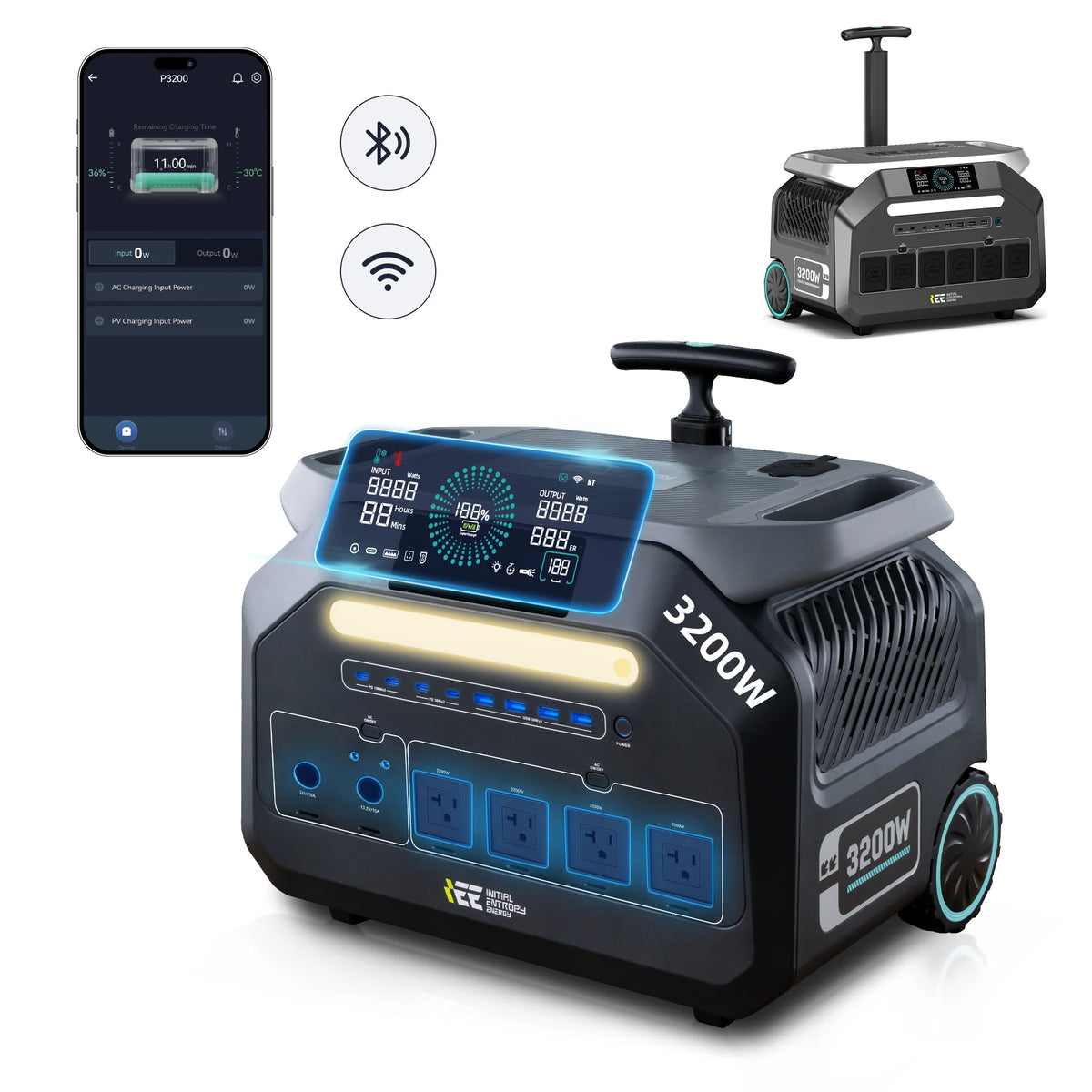 Iee P3200 Portable Power Station 2048Wh 3200W Pure Sine Wave Backup