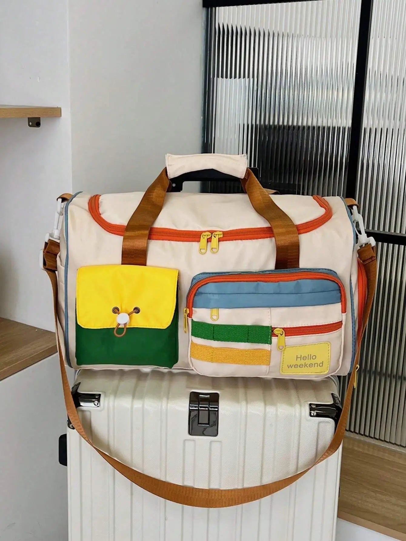 Campus Style Lightweight Luggage Set With Foldable Design And Dry Wet Separation