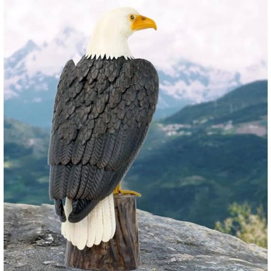 Handcrafted Bald Eagle Metal Garden Statue for Outdoor Decor