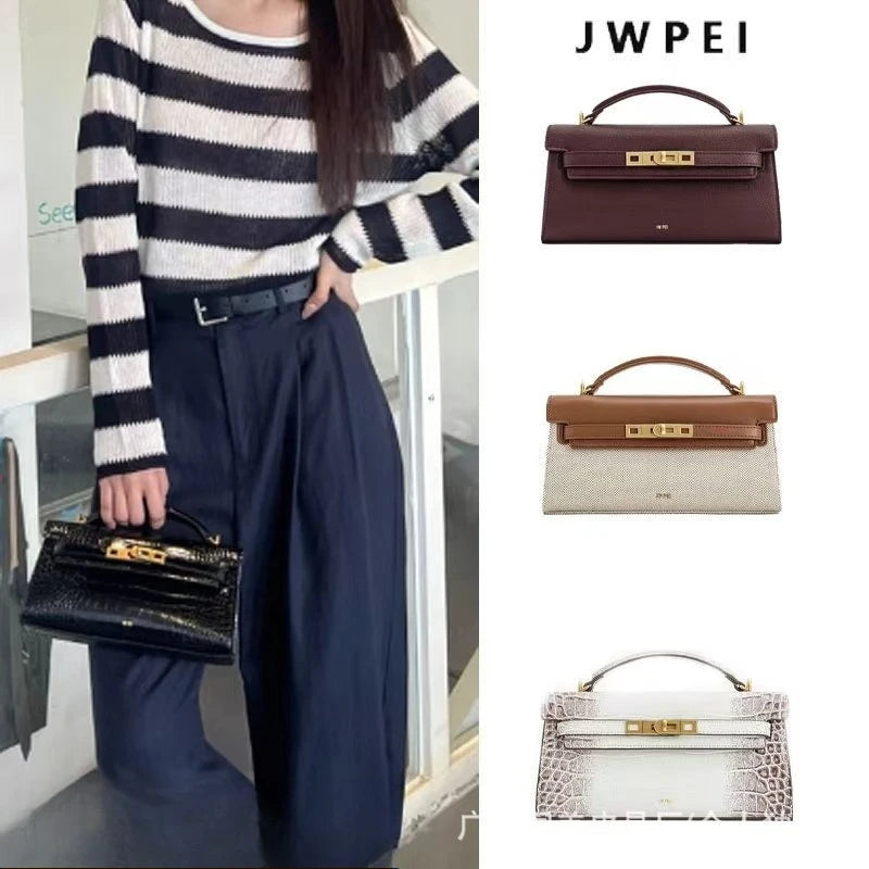 JW PEI Noor Mini Crocodile Embossed Top Handle Satchel Purse