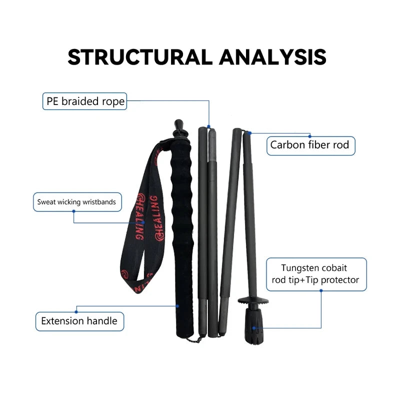 Okhealing Carbon Fiber Antishock Trekking Poles For Outdoor Hiking