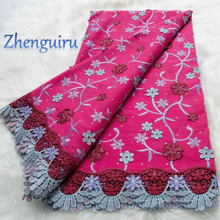 Premium African Swiss Voile Embroidery Lace Fabric For Wedding Dresses
