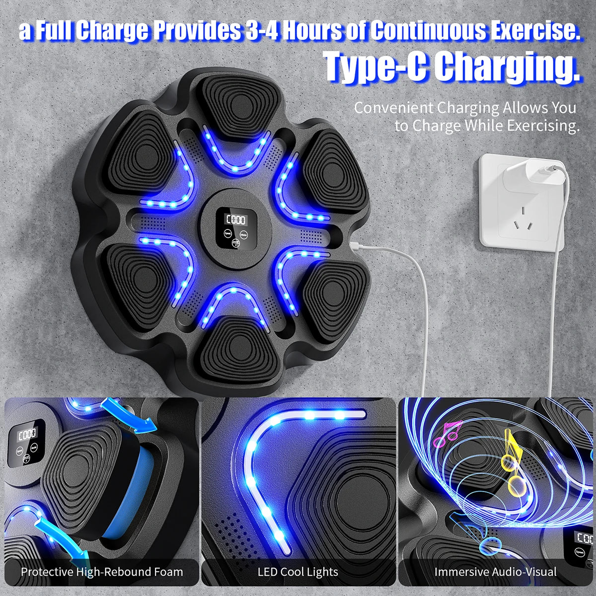 Music Boxing Machine With Bluetooth Training And Gloves