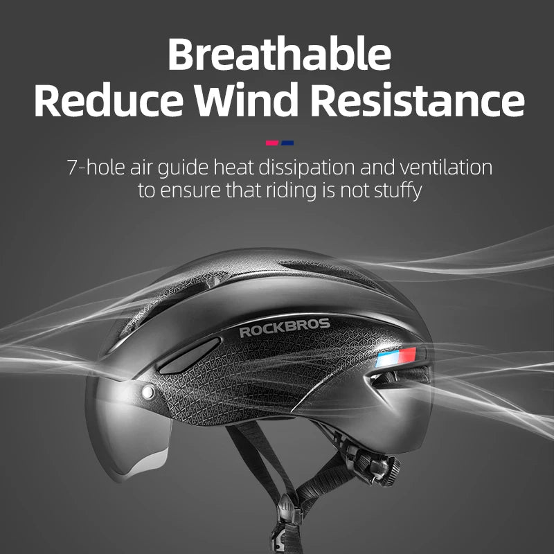 ROCKBROS Aero Cycling Helmet With Goggles For Road And MTB