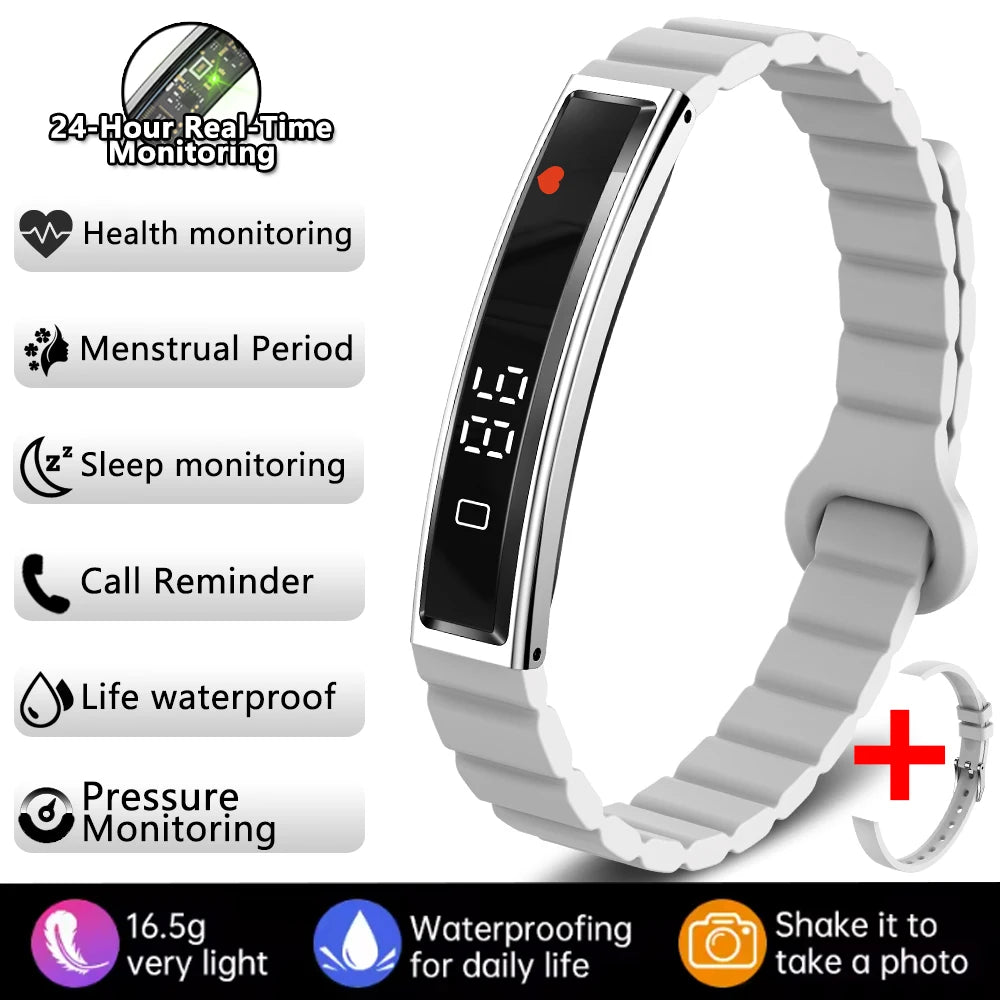 Waterproof Smart Band With Heart Rate Blood Oxygen Monitor