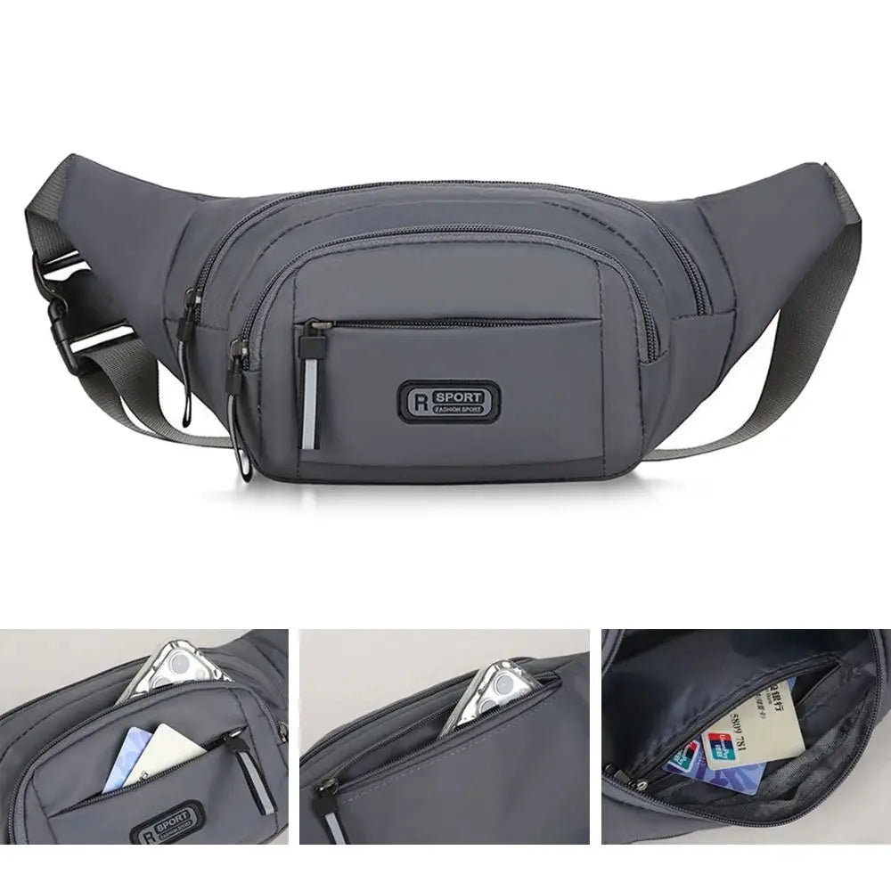 Mens Nylon Anti Theft Waist Bag Large Capacity Chest Bag